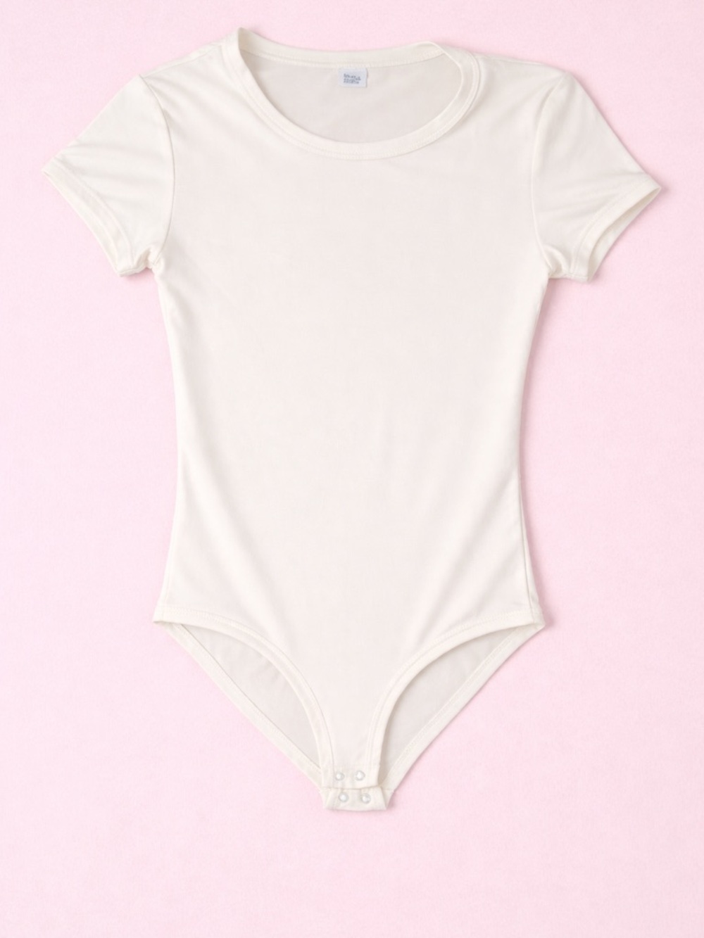 Cream Short-Sleeve One-Piece Bodysuit